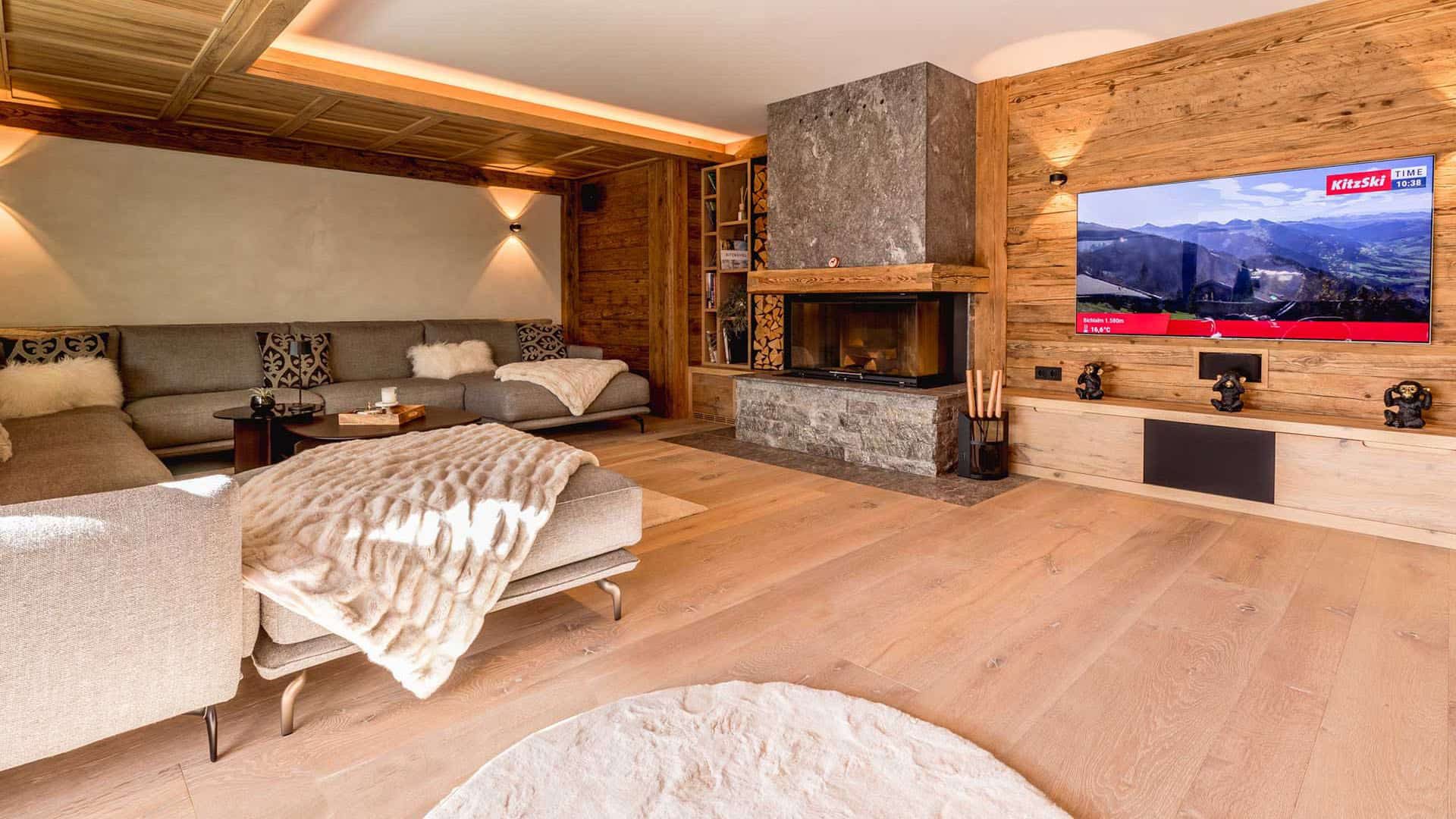 Chalet F Wohnzimmer Fernseher