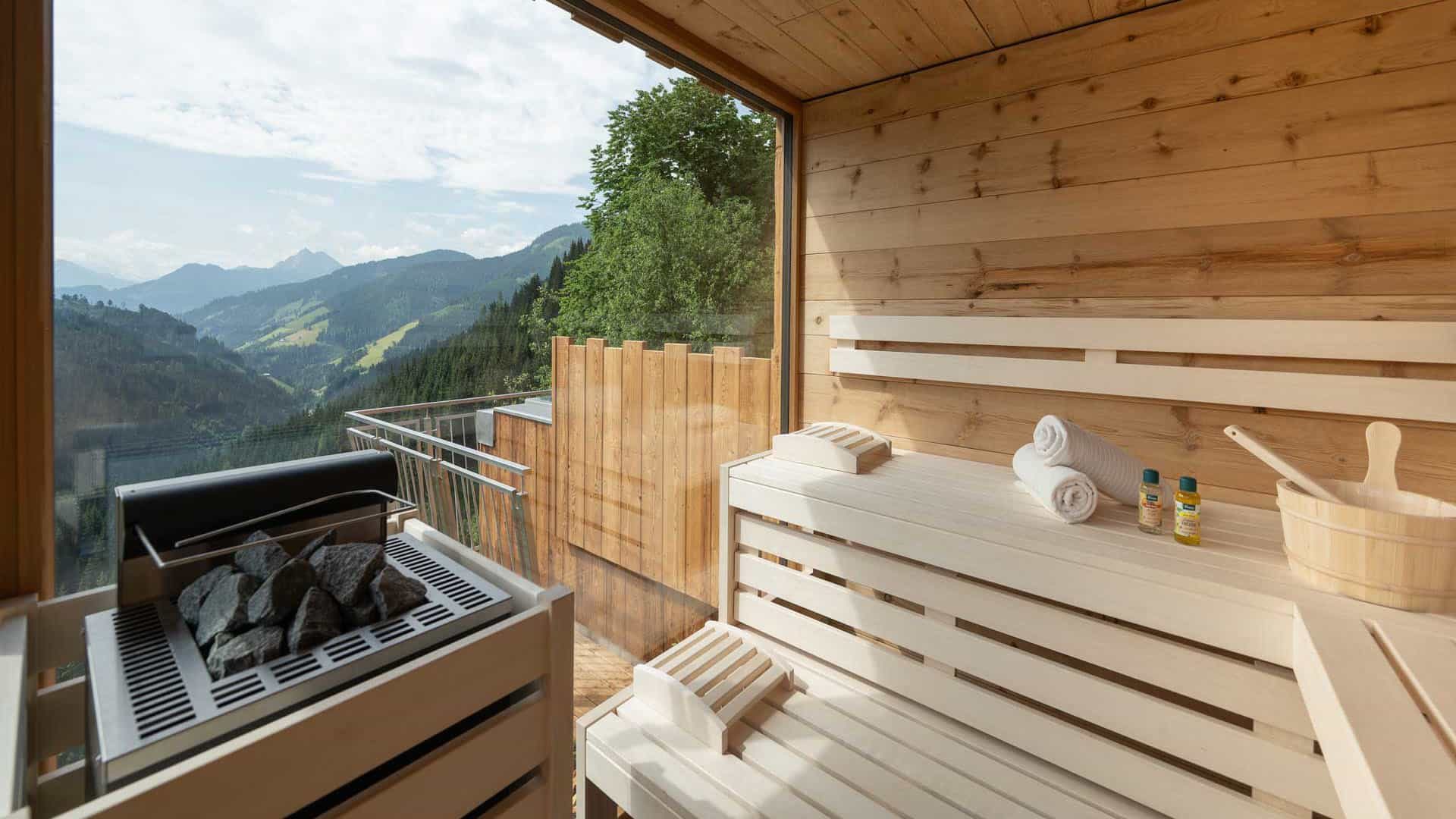 Chalet Grünegg Sauna mit Ausblick