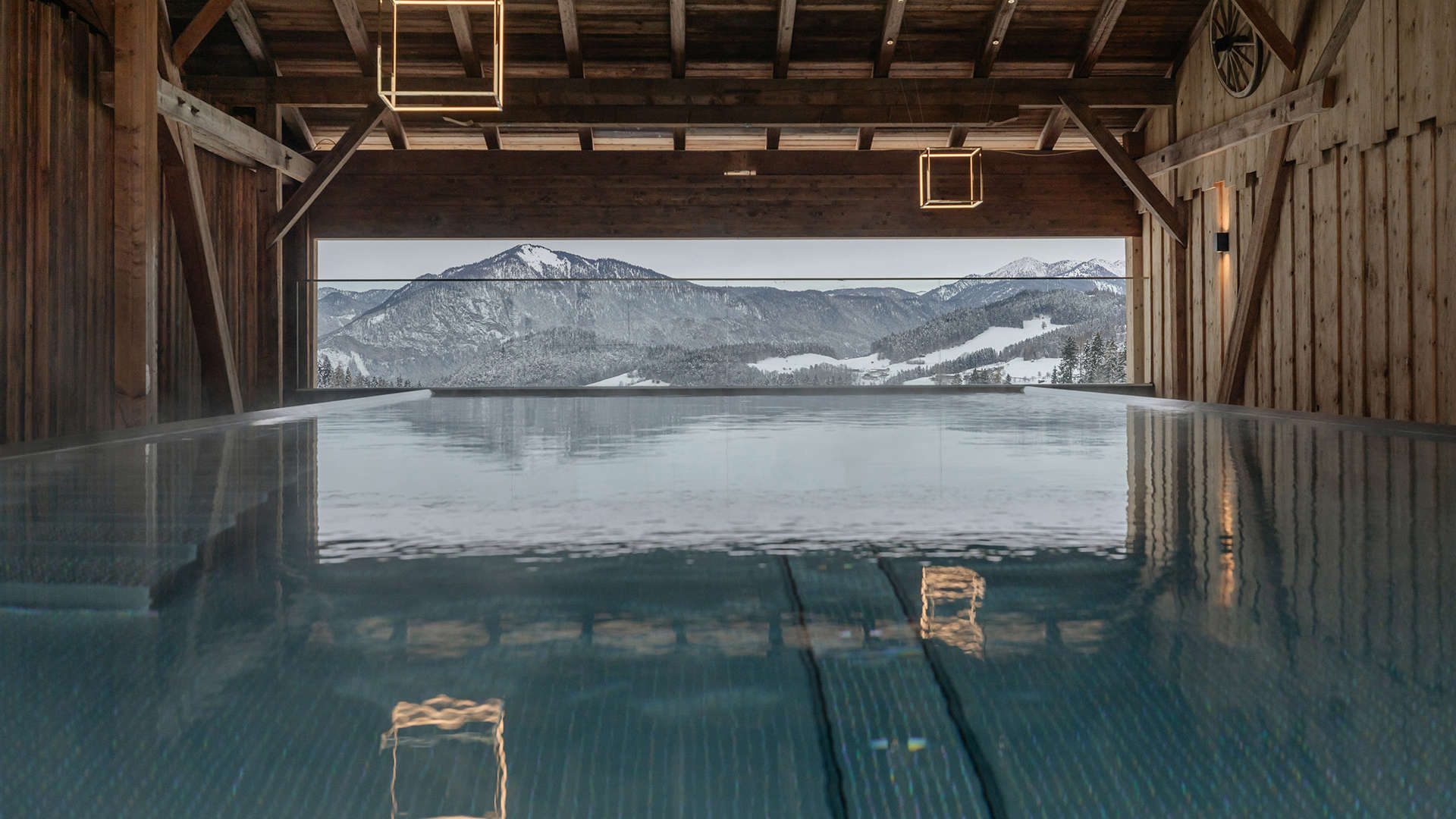 Hygna Chalets Aussen Pool Winter