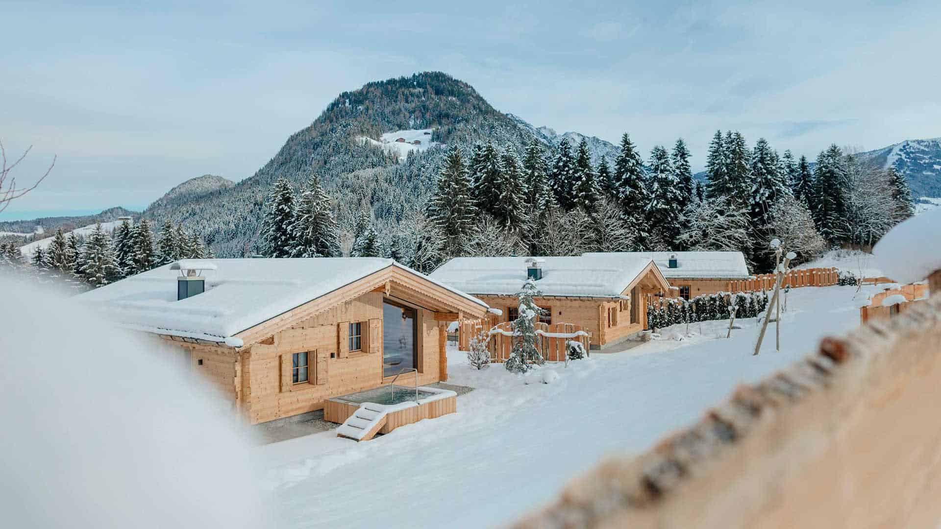 Hygna Chalets Aussen Winter