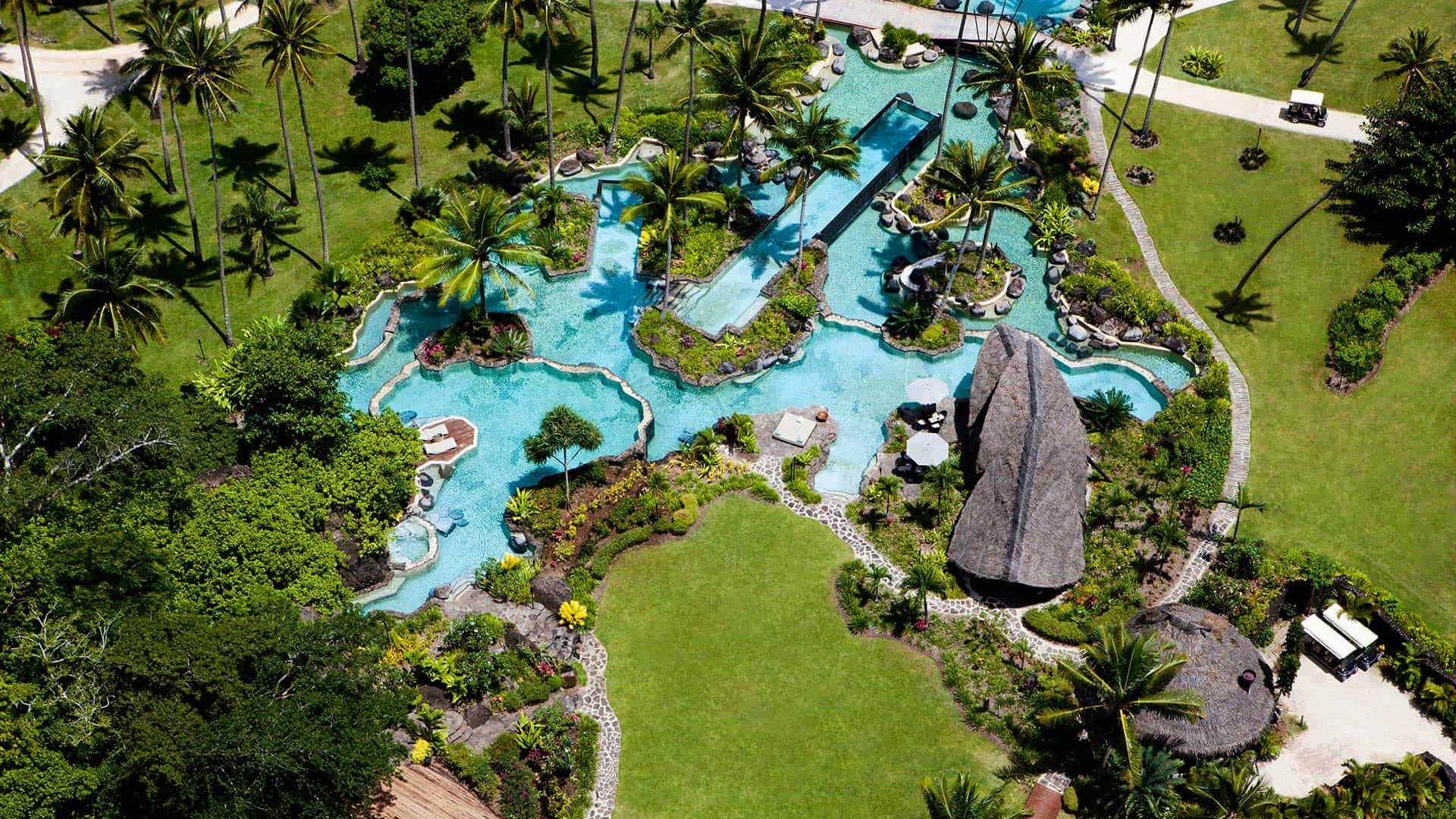 Laucala Island CLI---Restaurant---Pool-Bar-Aerial-view