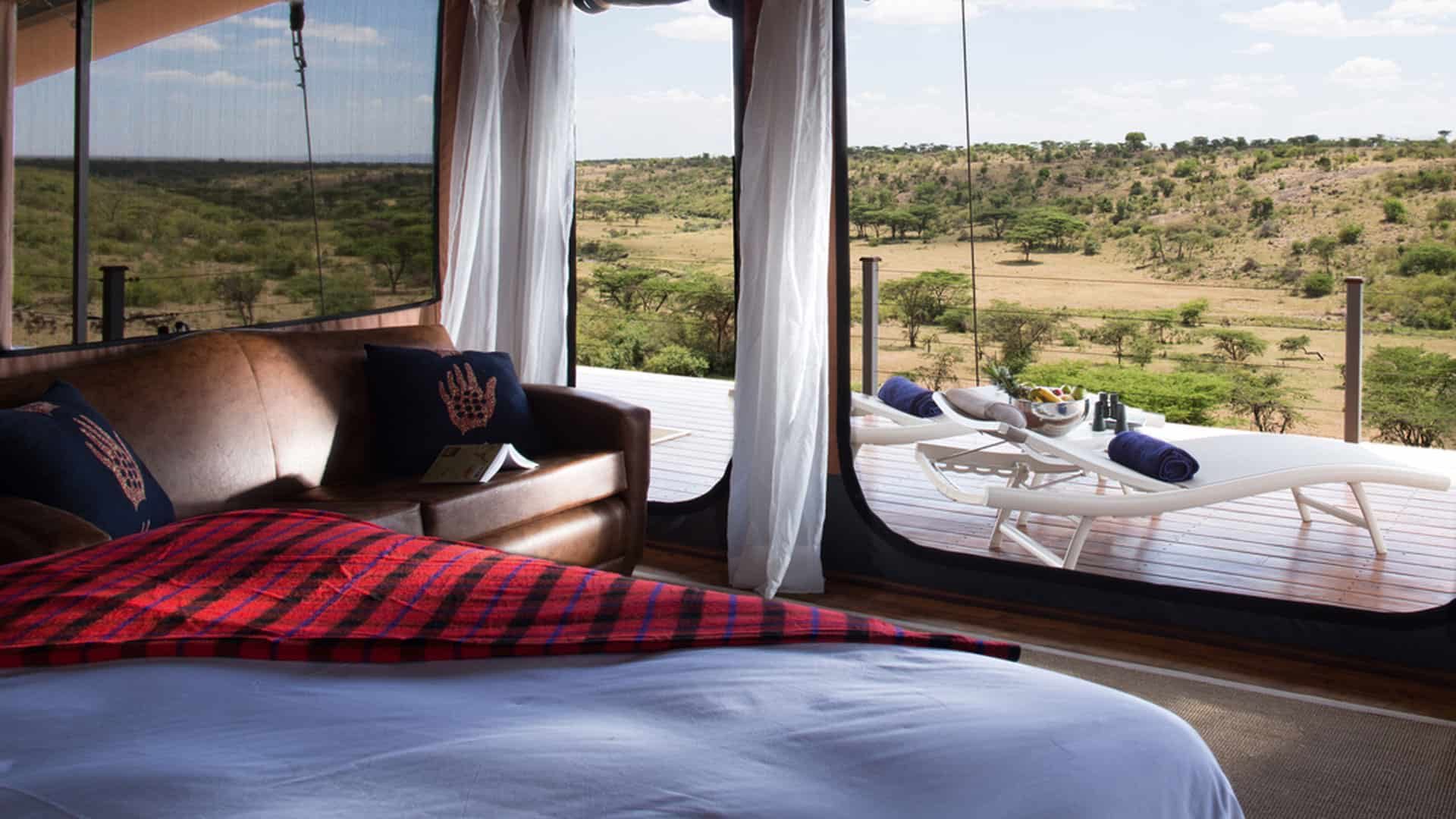Mahali Mzuri Bett mit Aussicht