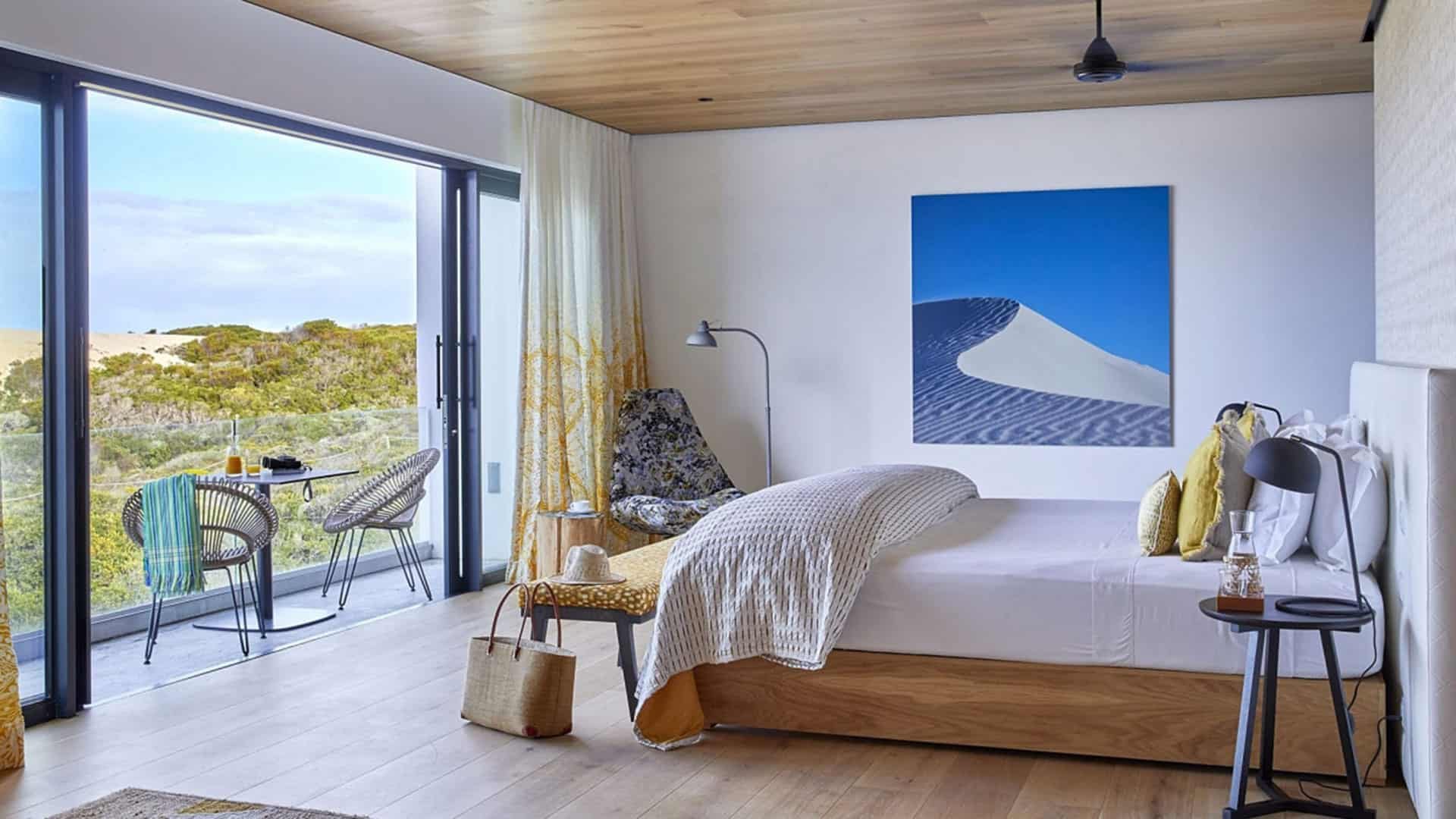 Morukuru Beach Lodge Bett mit Aussicht