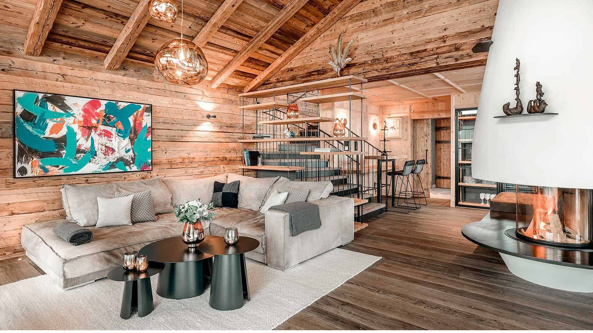 Senhoog leogang Wohnzimmer Kamin